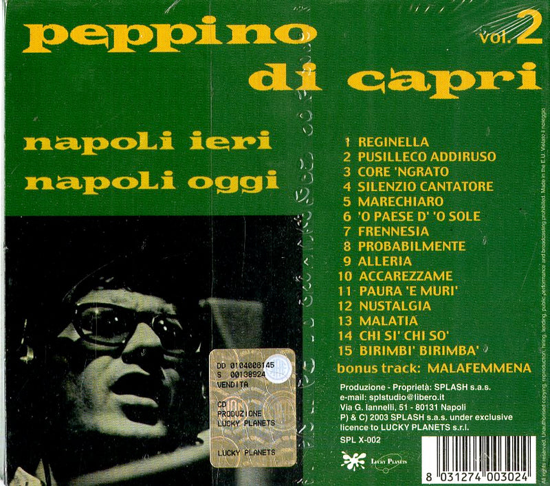 Di Capri Peppino - Napoli Ieri Napo.Oggi V.2 Cd 8031274003024