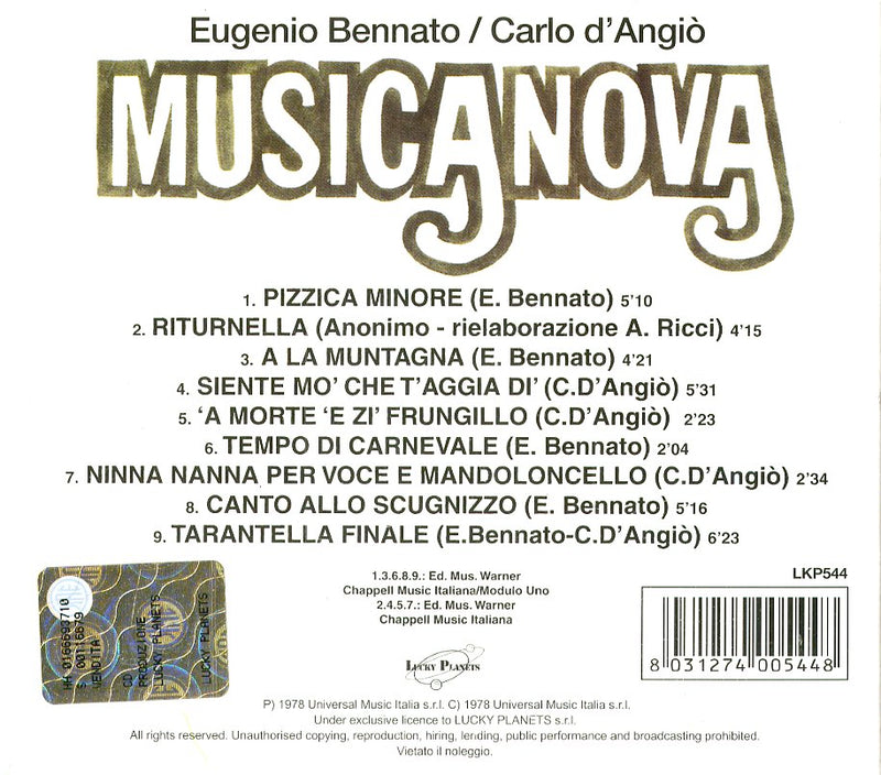 Bennato Eugenio, D'Angio' Carlo - Musicanova Cd 8031274005448