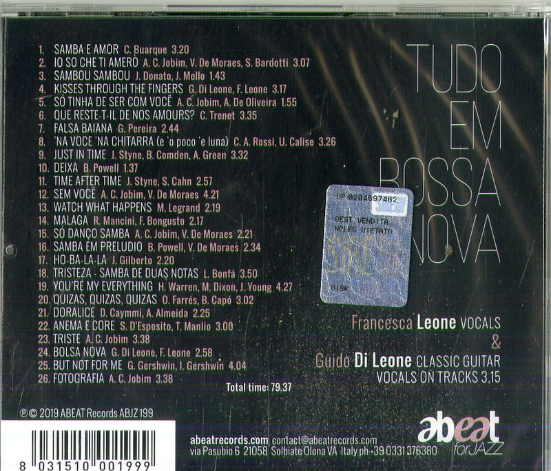 Leone Francesca & Di Leone Guido - Tudo Em Bossa Nova CD 8031510001999