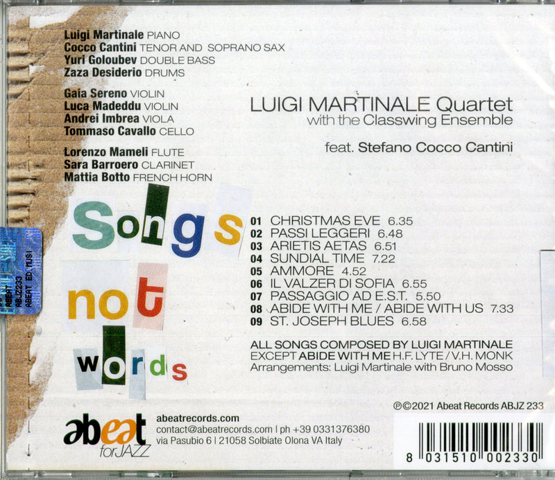 Martinale Luigi Quartet - Songs Not Words Cd 8031510002330