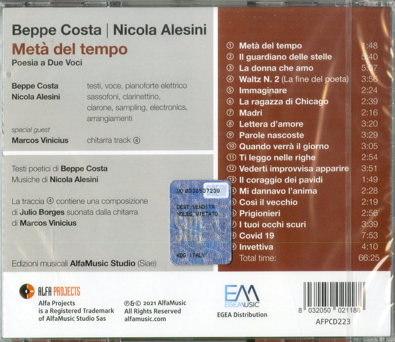 Costa Beppe & Alesini Nicola - MetÃ  Del Tempo Cd 8032050021188