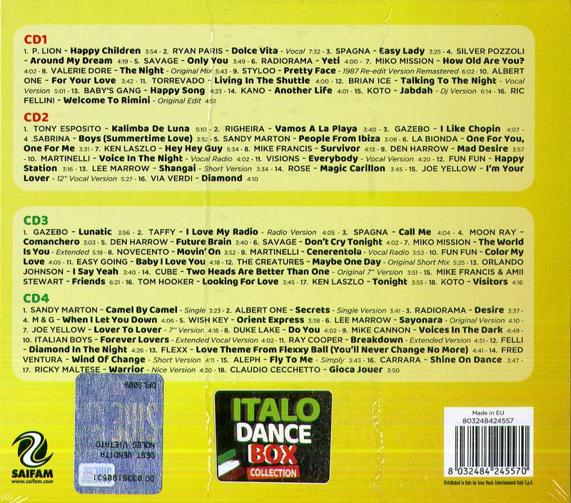 Compilation - Italo Dance Box Collection (Box 4 Cd) Cd 8032484245570