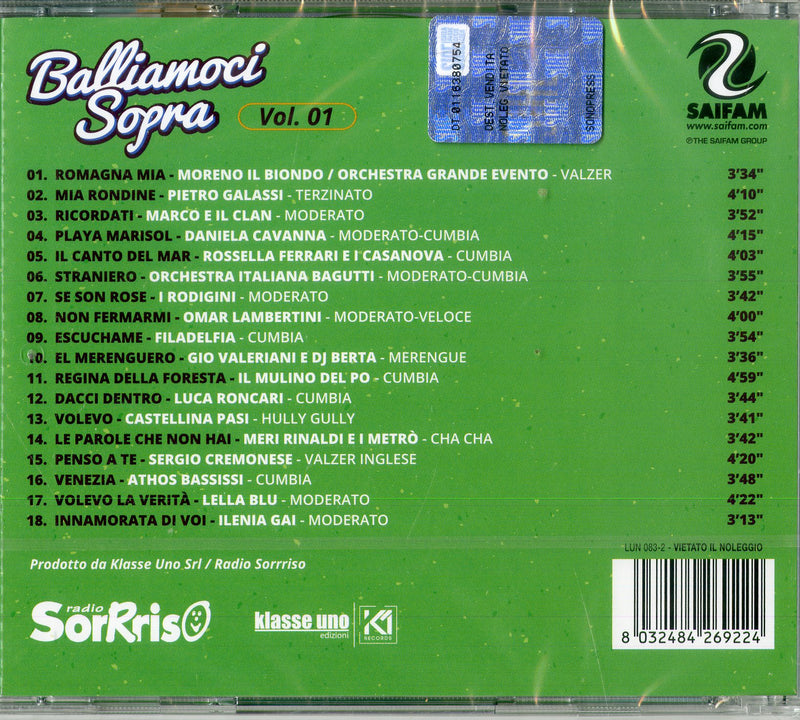 Compilation - Balliamoci Sopra Vol.1 Cd 8032484269224