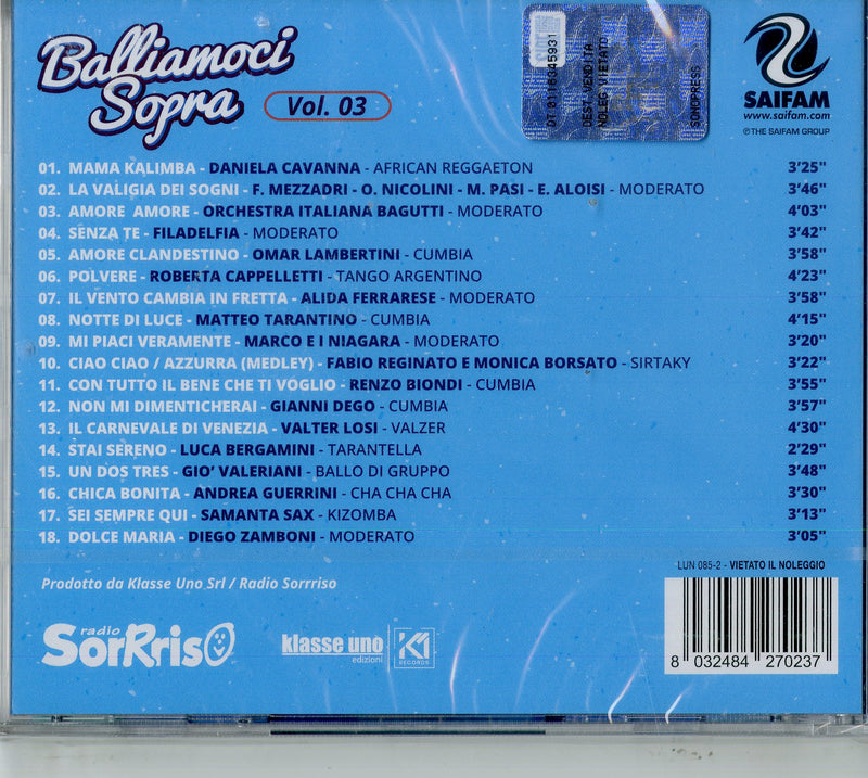 Compilation - Balliamoci Sopra Vol.3 Cd 8032484270237