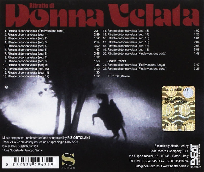 O. S. T. -Ritratto Di Donna Velata - Ritratto Di Donna Velata (Ortolani Riz) Cd 8032539494359