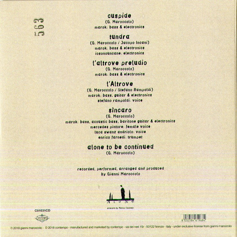 Maroccolo Gianni - Alone Volume 1 Cd 8032584619684