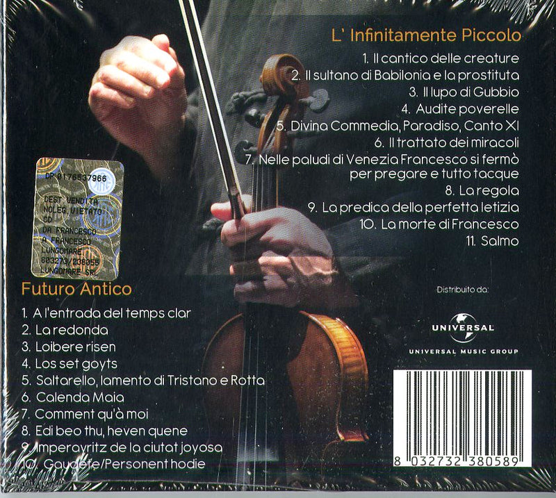 Branduardi Angelo - Da Francesco A Francesco Il Cantico Di Frate Sole Cd 8032732380589