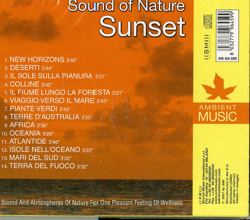 Compilation - Sound Of Nature, Sunset (Tramonto) Cd 8032779964599