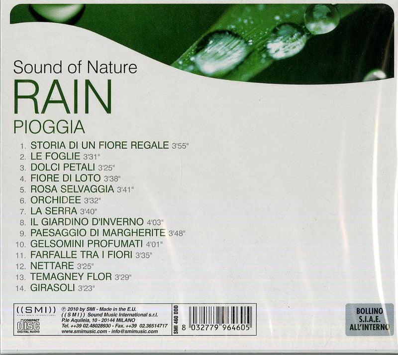 Compilation - Sound Of Nature, Rain (Pioggia) Cd 8032779964605