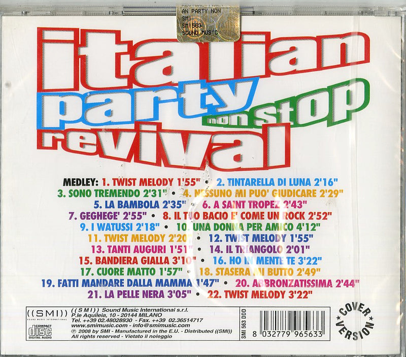 Compilation - Italian Party Non Stop Revival (22 Hits) Cd 8032779965633