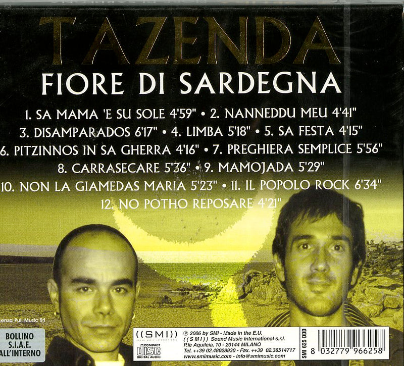 Tazenda - Fiore Di Sardegna CD 8032779966258