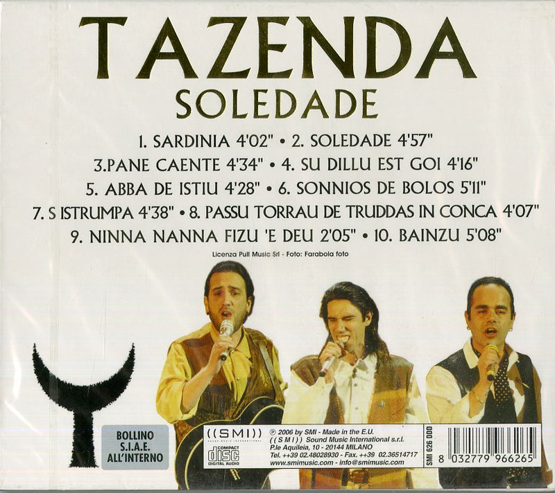 Tazenda - Soledade CD 8032779966265