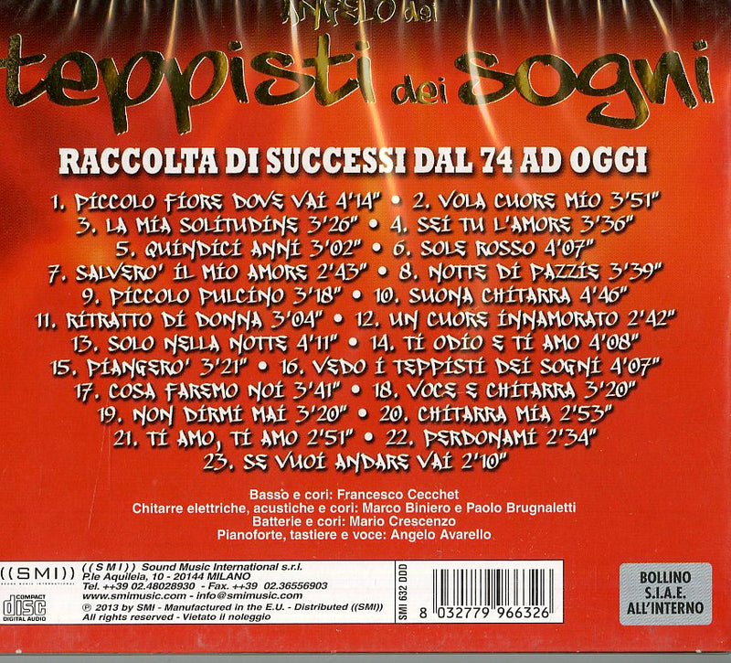 Angelo Dei Teppisti - Raccolta Di Successi Dal '74 Ad Oggi Cd 8032779966326