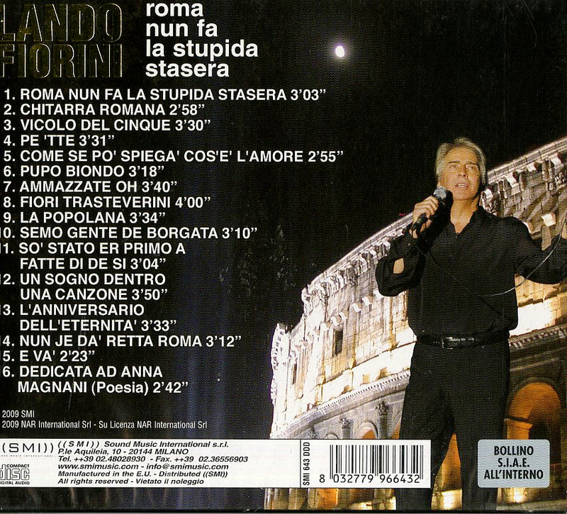 Fiorini Lando - Roma Nun Fa La Stupida Stasera Cd 8032779966432