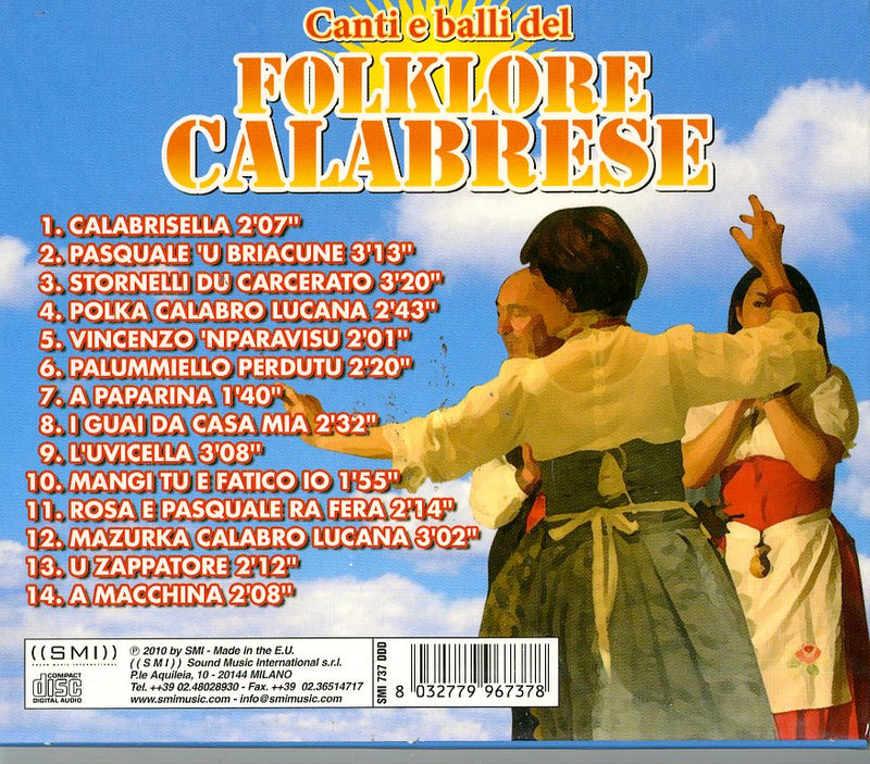 Compilation - Canti E Balli Del Folklore Calabrese Cd 8032779967378