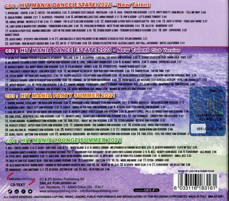 Compilation - Hit Mania Dance Estate 2021 Cd 8033116183161