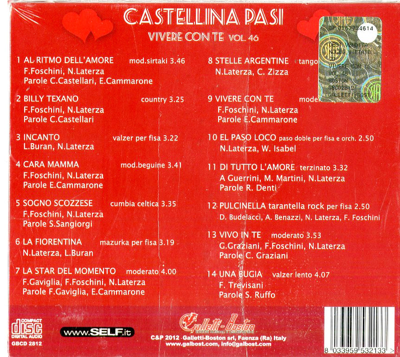 Castellina-Pasi - Vivere Con Te Vol.46 Cd 8033959532133