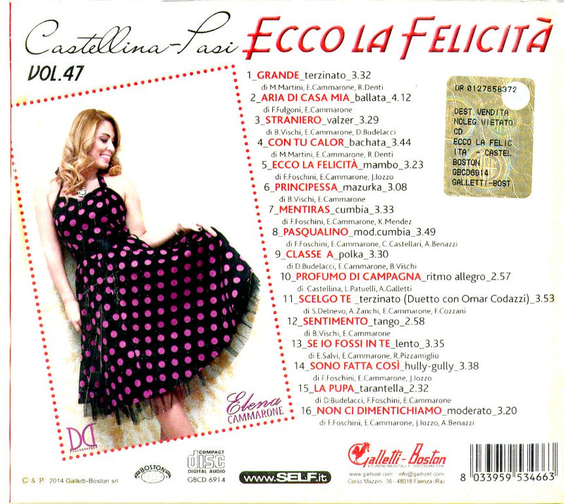 Castellina-Pasi - Ecco La Felicita' Vol.47 Cd 8033959534663