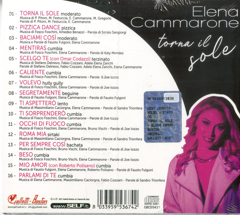 Cammarone Elena - Torna Il Sole Cd 8033959536742