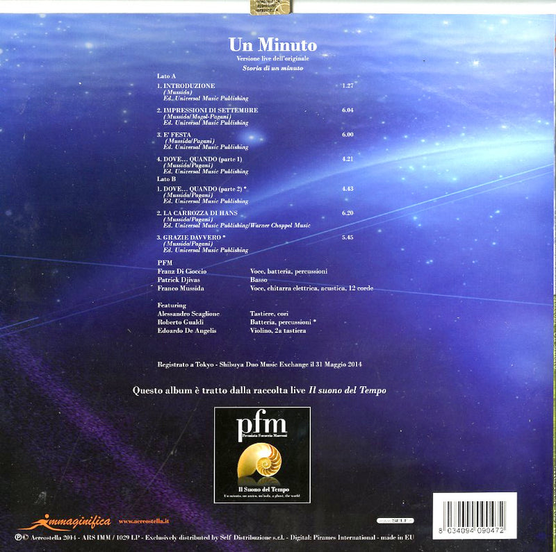 P. F. M. Premiata Forneria Marconi - Un Minuto (Lp+Cd) Lp 8034094090472