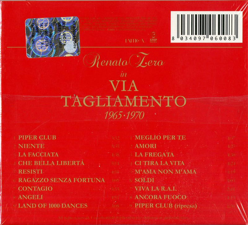 Zero Renato - Via Tagliamento 1965/1970 Cd 8034097060083