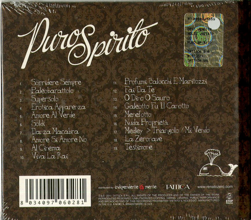 Zero Renato - Puro Spirito Best (2 Inediti E 4 Live) Cd 8034097060281