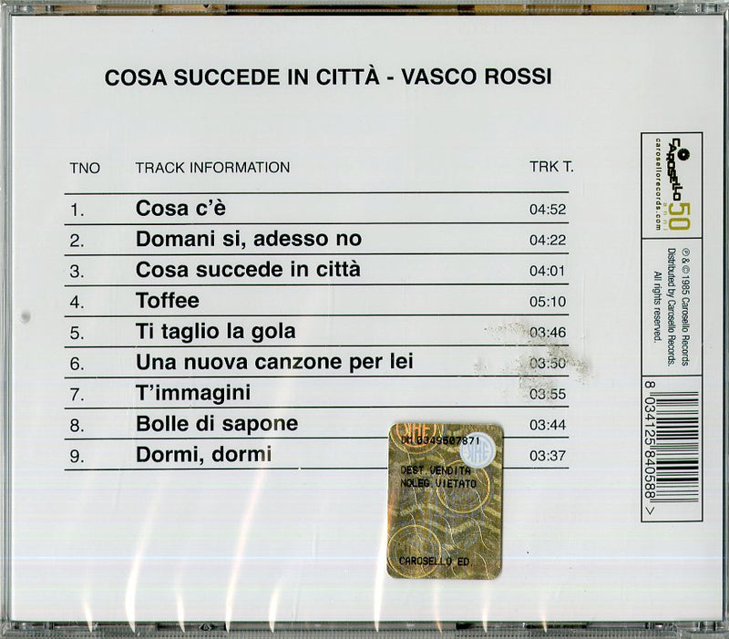 Rossi Vasco - Cosa Succede In Citta'(Dig.Re) Cd 8034125840588