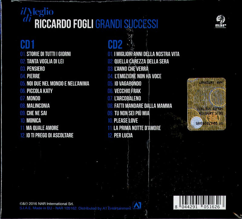 Fogli Riccardo - Il Meglio Di Riccardo Fogli Cd 8044291051626