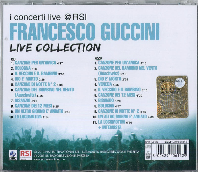 Guccini Francesco - Live Collection (Cd+Dvd) Cd 8044291061229