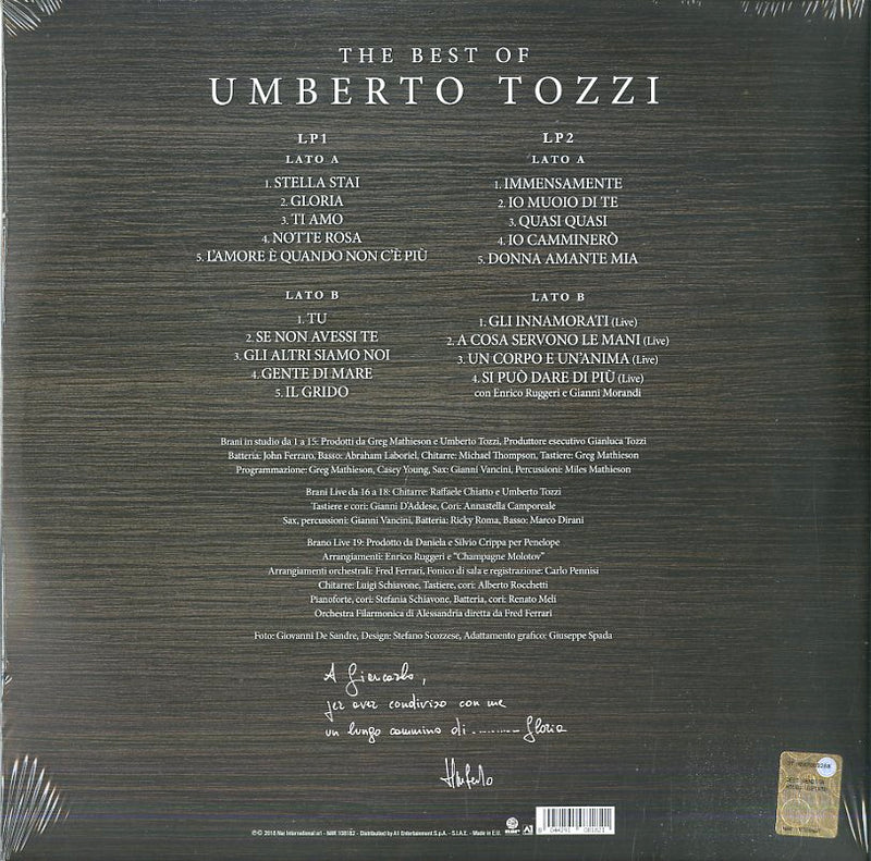 Tozzi Umberto - The Best Of Umberto Tozzi (180 Gr.) Lp 8044291081821