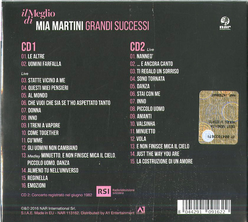 Martini Mia - Il Meglio (Live) Di Mia Martini CD 8044291091622