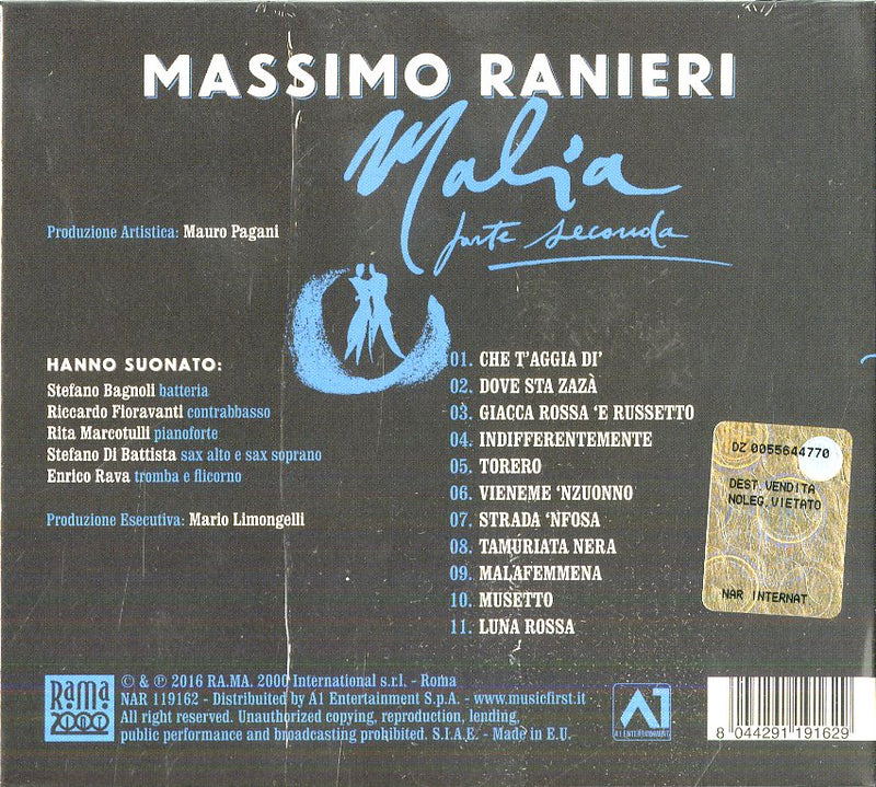 Ranieri Massimo - Malia Parte Ii Napoli 1950-1960 Cd 8044291191629