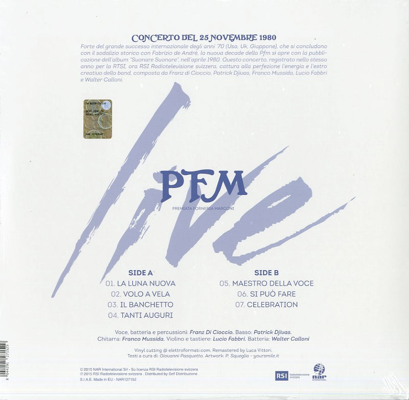 P. F. M. Premiata Forneria Marconi - Live@Rsi Lp 8044291271529