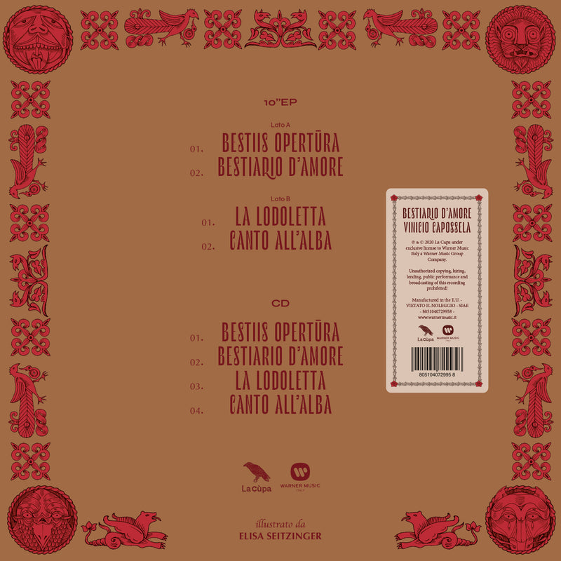 Capossela Vinicio - Bestiario D'Amore (10"Ep) Lp 8051040729958