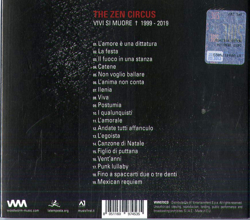 Zen Circus The - Vivi Si Muore 1999 - 2019 (Best Con 2 Inediti Digipack) (Sanremo 2019) Cd 8051160974535