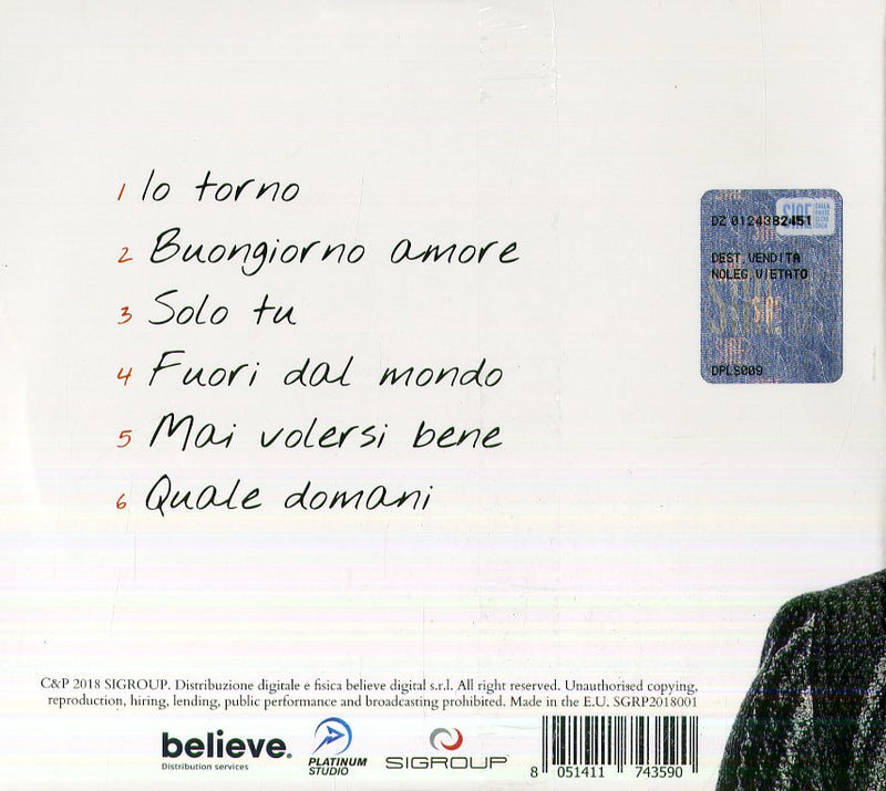 Finizio Gigi - Io Torno Cd 8051411743590