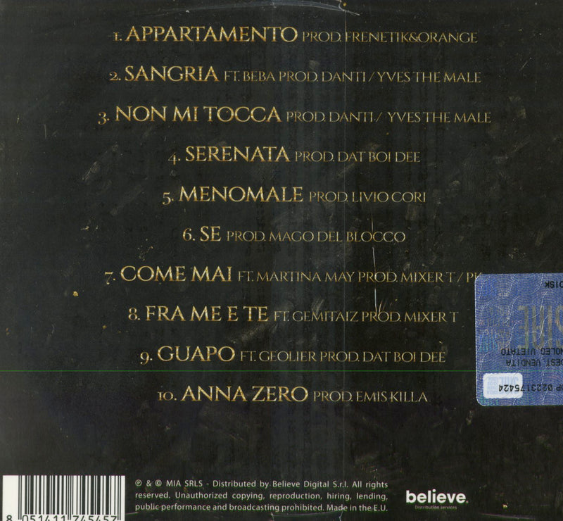 Tatangelo Anna - Annazero Cd 8051411745457