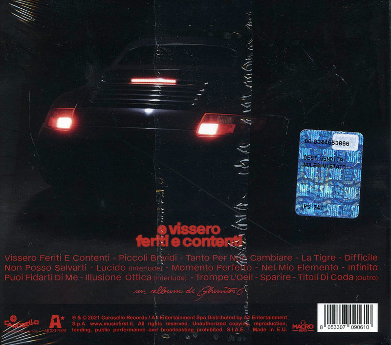 Ghemon - E Vissero Feriti E Contenti (Digipack) (Sanremo 2021) Cd 8053307090610