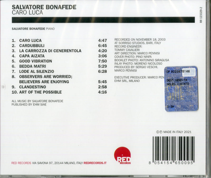 Bonafede Salvatore - Caro Luca (Piano Solo) Cd 8054154650095