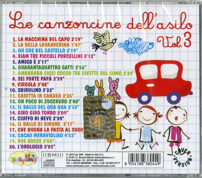 Compilation - Le Canzoncine Dell'Asilo Vol.3 CD 8054188380449