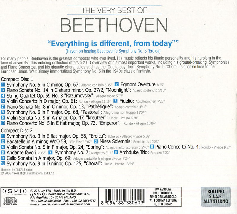 Beethoven Ludwig Van - The Very Best Of CD 8054188380609