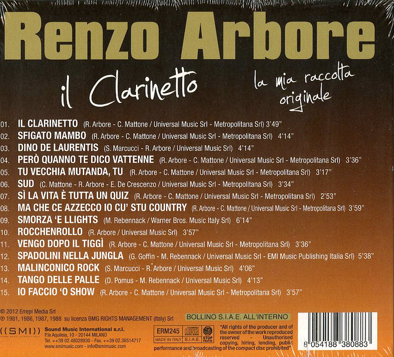 Arbore Renzo - Il Clarinetto Cd 8054188380883