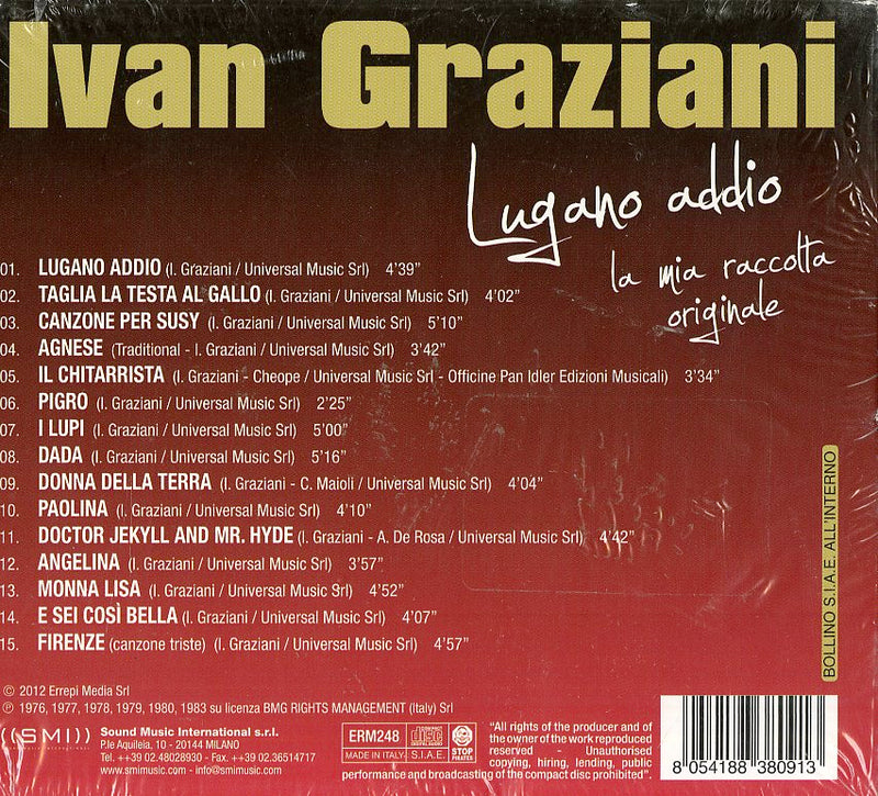 Graziani Ivan - Lugano Addio Cd 8054188380913