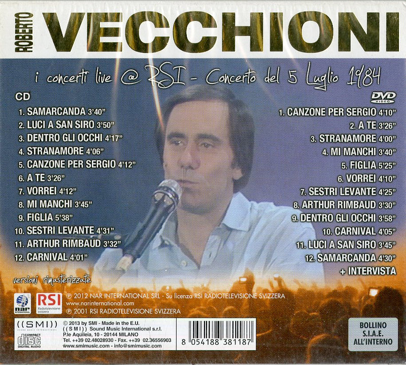 Vecchioni Roberto - In Concerto (Cd+Dvd) CD 8054188381187