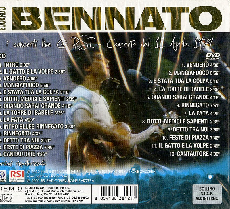 Bennato Edoardo - In Concerto (Cd+Dvd) Cd 8054188381217