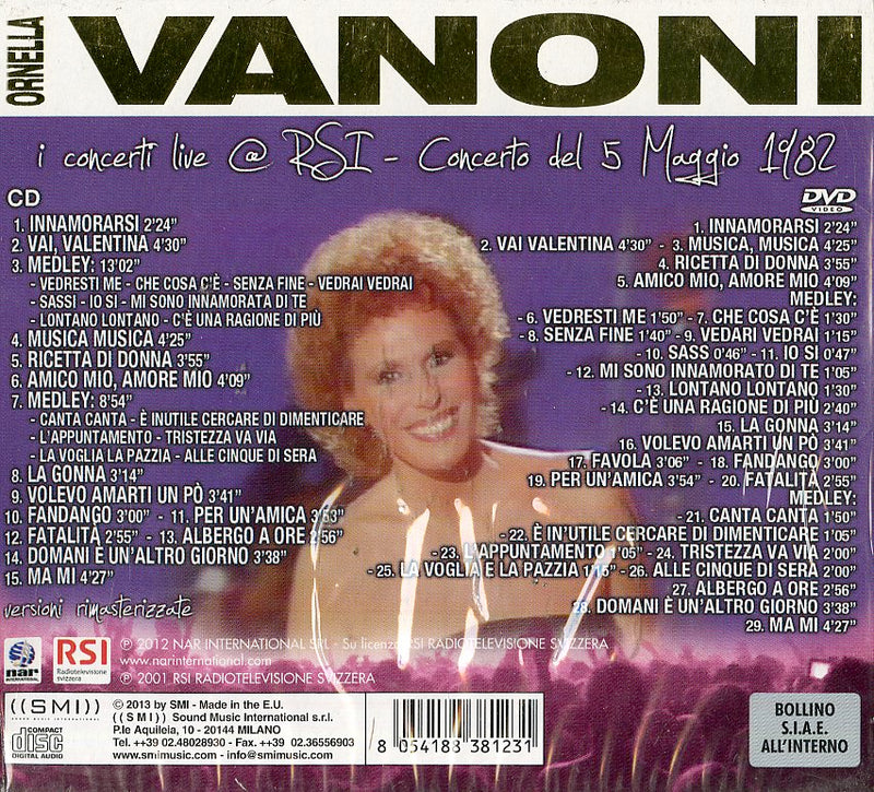 Vanoni Ornella - In Concerto (Cd+Dvd) Cd 8054188381231