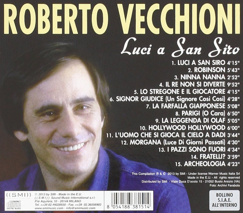 Vecchioni Roberto - Luci A San Siro Cd 8054188381514