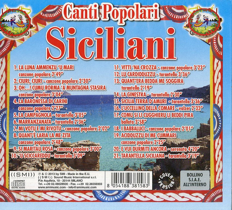 Compilation - Canti Popolari Siciliani Cd 8054188381583