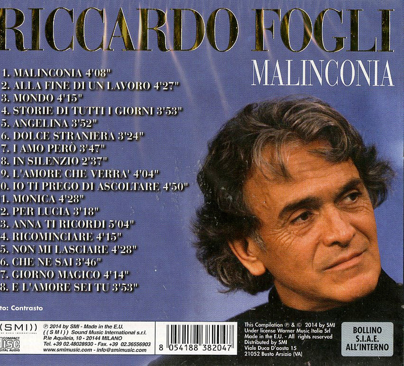 Fogli Riccardo - Malinconia (Best) CD 8054188382047