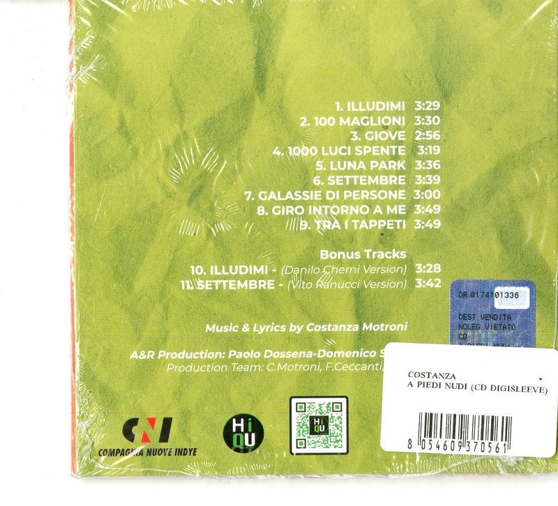 Costanza - A Piedi Nudi (Cd Digisleeve) Cd 8054609370561
